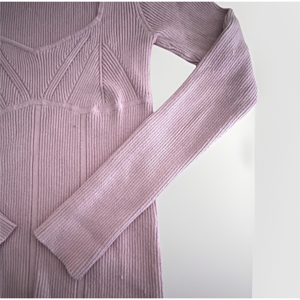 Womens Coquette Balletcore Sweater Size Medium Pink‎ Soft Girl Knit Ribbed - Picture 4 of 6